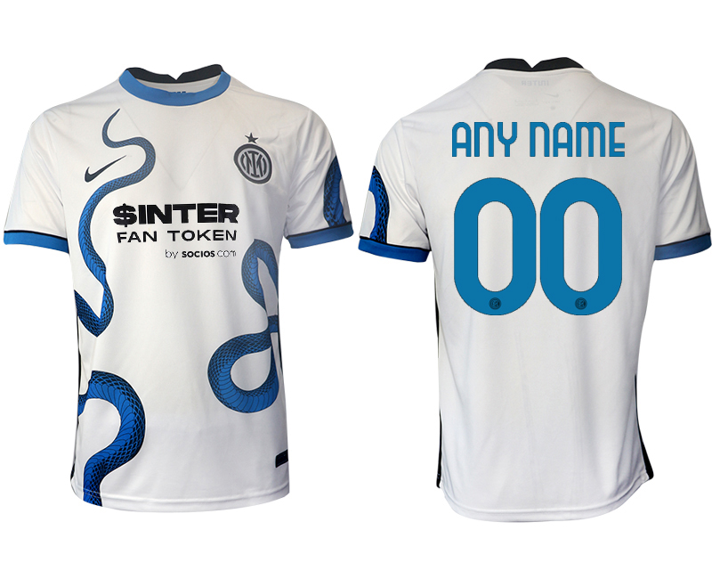 Men 2021-2022 Club Inter Milan away aaa version white customized Soccer Jersey->juventus jersey->Soccer Club Jersey